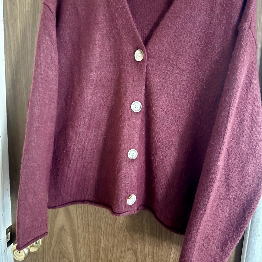 Elegant Maroon Cardigan Sweater